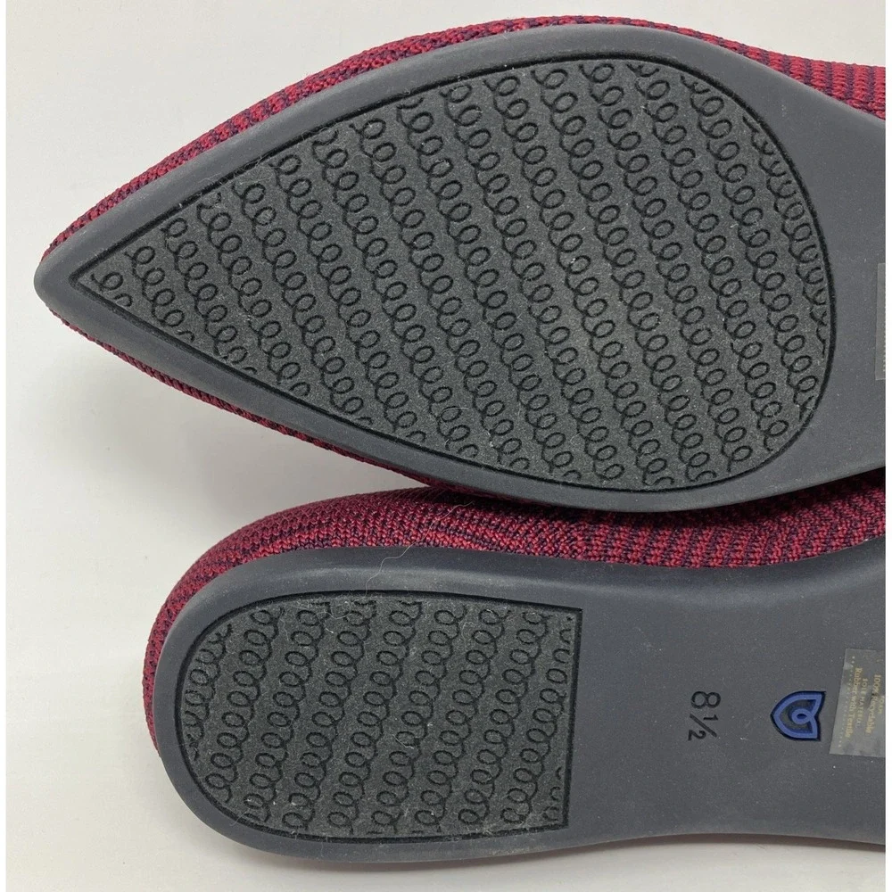 Rothy's‎ US Size 8.5 Point Cabernet Burgundy Herringbone Knit Ballet Flats